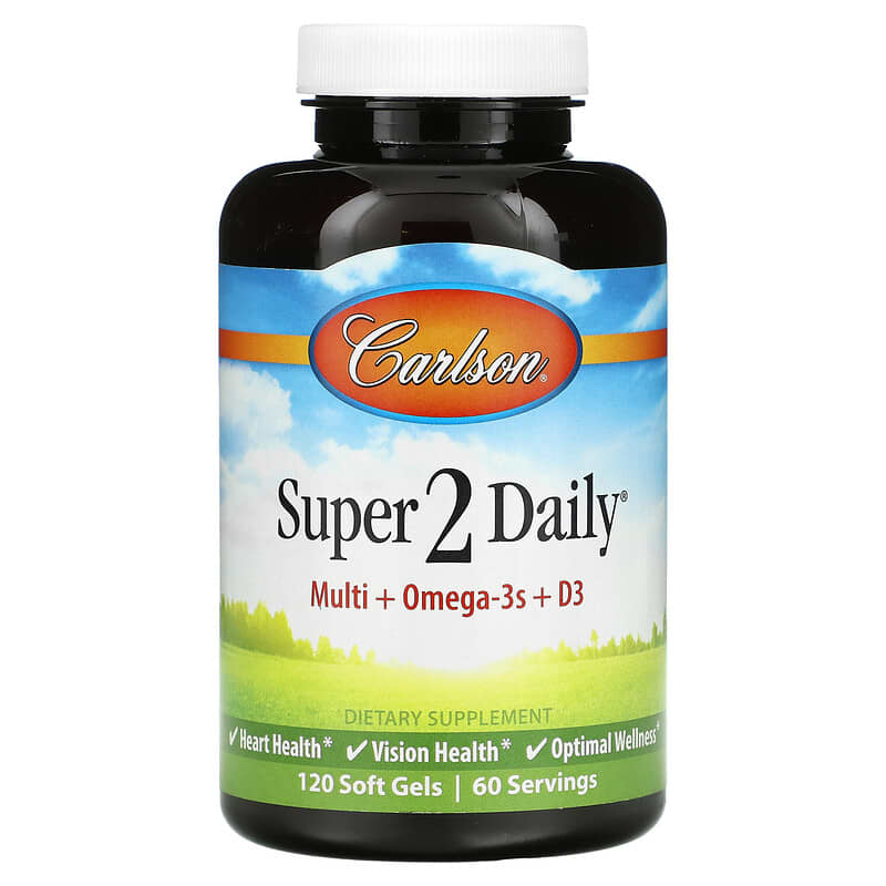 Carlson Super 2 Daily 120 Soft Gels 88395040511