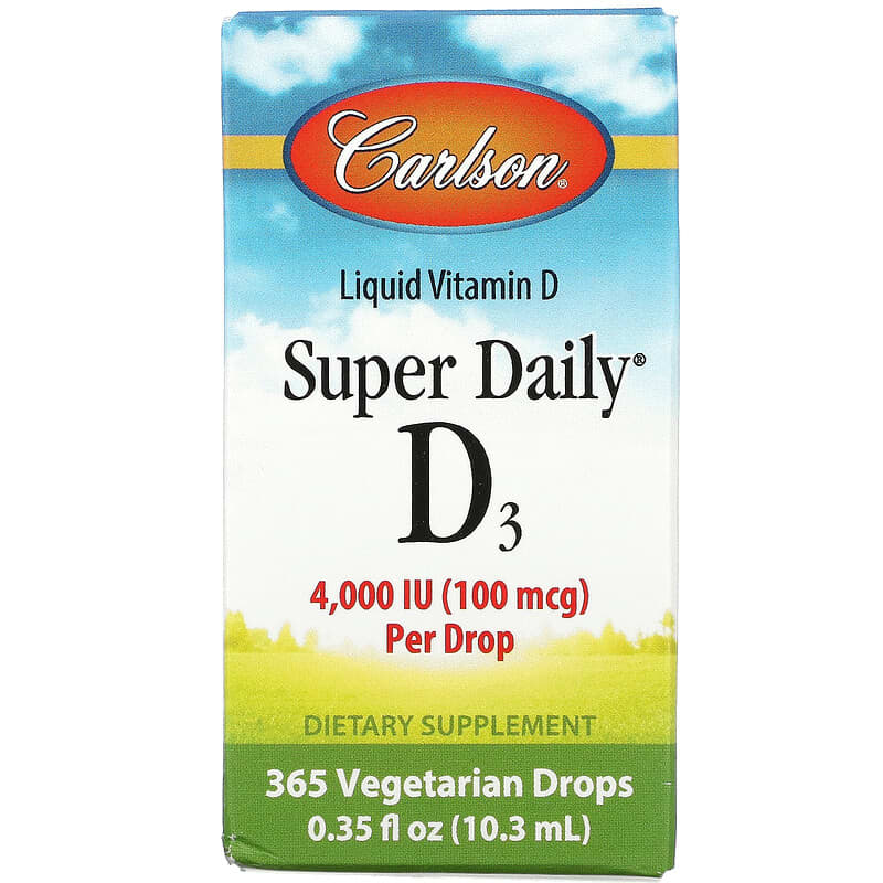 Carlson Super Daily D3 100 mcg (4,000 IU) 0.35 fl oz (10.3 ml) 88395012907