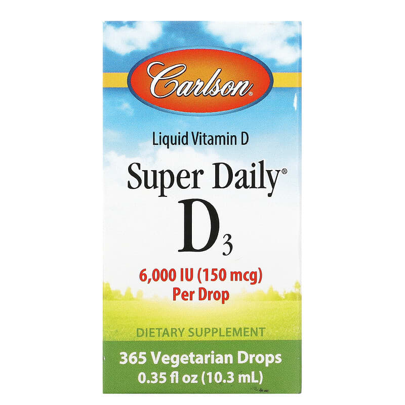 Carlson Super Daily D3 150 mcg (6,000 IU) 0.35 fl oz (10.3 ml) 88395120008