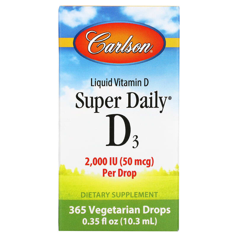 Carlson Super Daily D3 50 mcg (2,000 IU) 0.35 fl oz (10.3 ml) 88395012808