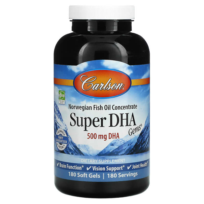 Carlson Super-DHA Gems 500 mg 180 Soft Gels 88395015526