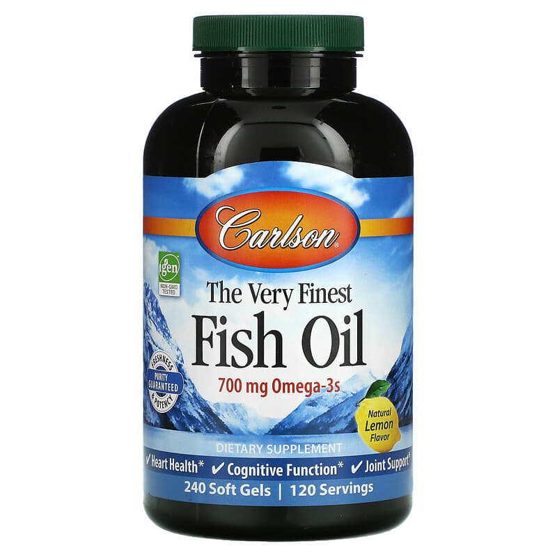 Carlson The Very Finest Fish Oil Natural Lemon  350 mg 240 Soft Gels 88395016325