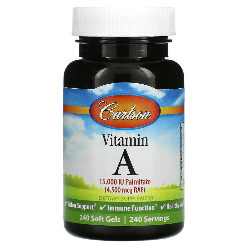 Carlson Vitamin A 15,000 IU 240 Soft Gels 88395011023