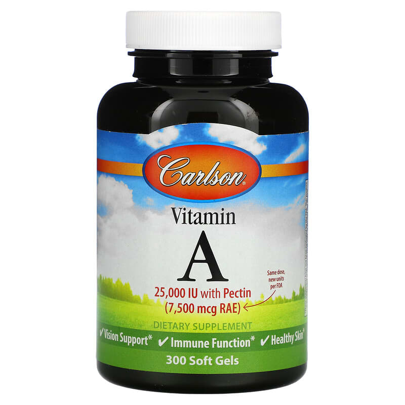 Carlson Vitamin A 25,000 IU 300 Soft Gels 88395011634