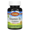 Carlson Vitamin D3 Gummies Natural Fruit Flavors 25 mcg (1,000 IU) 60 Gummies 88395494000