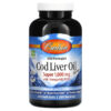 Carlson Wild Norwegian Cod Liver Oil Gems 1,000 mg 250 Soft Gels 88395013027