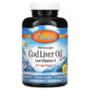 Carlson Wild Norwegian Cod Liver Oil Gems Low Vitamin A Natural Lemon  230 mg 150 Soft Gels 88395013911