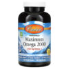 Carlson Wild Norwegian Maximum Omega 2000 Natural Lemon 1,000 mg 180 Soft Gels 88395172205