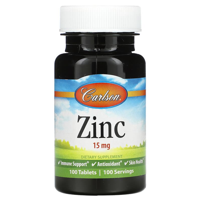 Carlson Zinc 15 mg 100 Tablets 88395053115