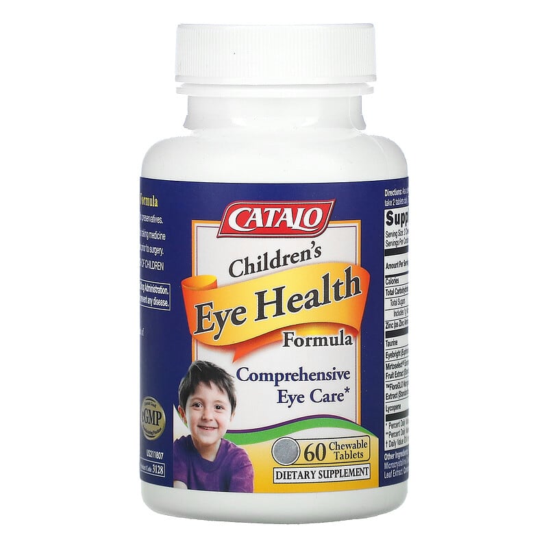 Catalo Naturals, Children's Eye Health Formula, Blueberry, 60 Chewable Tablets 810399025726