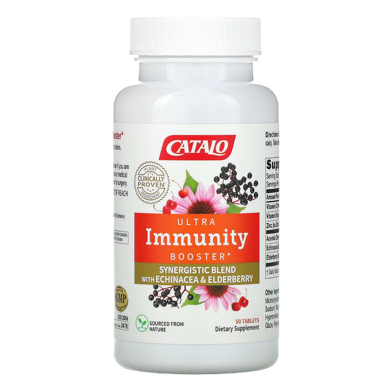 Catalo Naturals, Ultra Immunity Booster, Echinacea & Elderberry Blend,  60 Tablets 810399028529