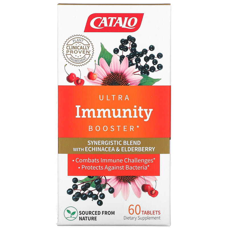 Catalo Naturals Ultra Immunity Booster Echinacea & Elderberry Blend 60 Tablets 810399028529