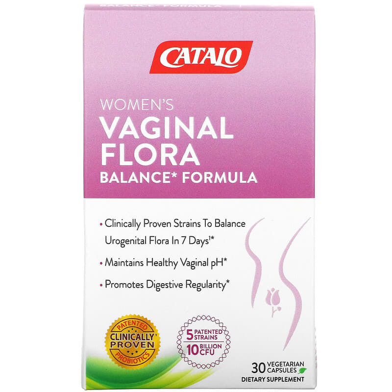 Catalo Naturals Women's Vaginal Flora Balance Formula 30 Vegetarian Capsules 810399027607