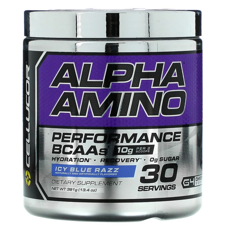 Cellucor Alpha Amino Performance BCAAs Icy Blue Razz 13.4 oz (381 g) 810390028313