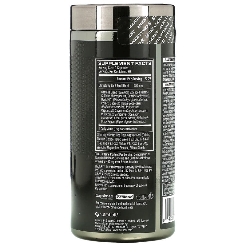 Cellucor, Super HD Ultimate, 60 Capsules 842595102000