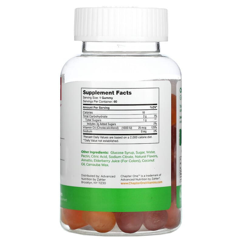 Chapter One, Vitamin D3, Flavored, 60 Gummies 848998041083