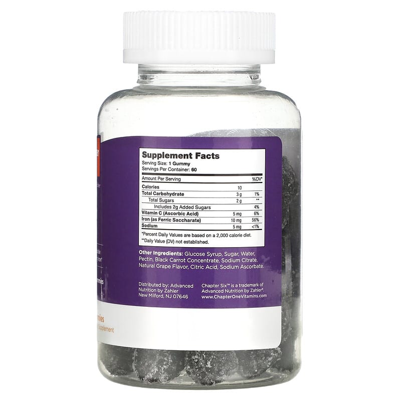 Chapter Six, Iron, Flavored, 60 Gummies 848998041328
