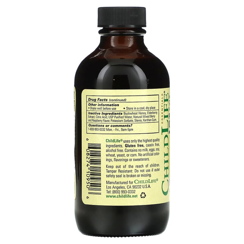 ChildLife, Essentials, Formula 3 Cough Syrup, Alcohol Free, Natural Berry, 4 fl oz (118.5 ml) 608274109506