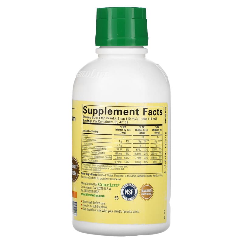 ChildLife, Essentials, Liquid Calcium with Magnesium, Natural Orange, 16 fl oz (473 ml) 608274107007