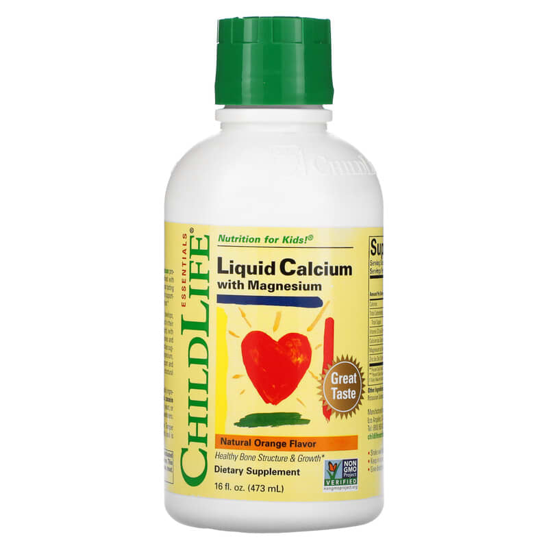 ChildLife Essentials Liquid Calcium with Magnesium Natural Orange 16 fl oz (473 ml) 608274107007
