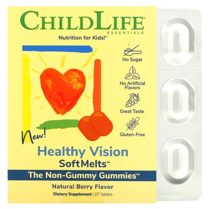 ChildLife Healthy Vision SoftMelts Natural Berry 27 Tablets 608274100503