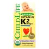ChildLife Organic Vitamin K2 Drops Natural Berry 5 mcg 0.25 fl oz (7.5 ml) 608274145009