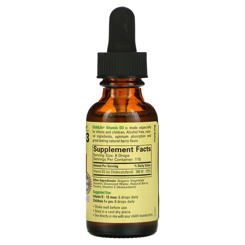 ChildLife, Vitamin D3, Natural Berry, 1 fl oz (30 ml) 608274109001