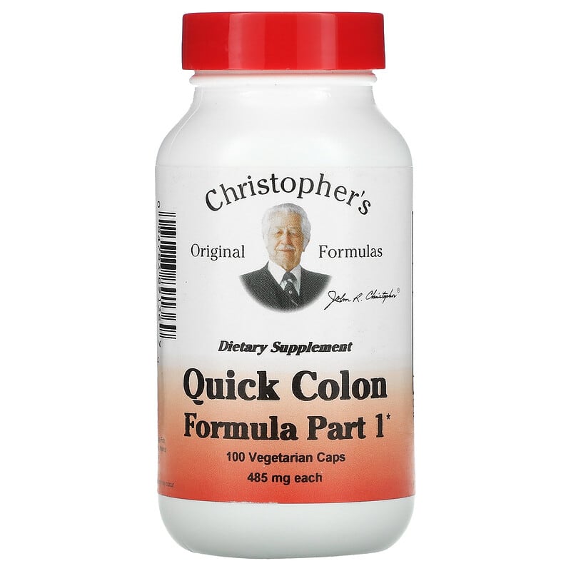 Christopher's Original Formulas Quick Colon Formula Part 1 485 mg 100 Vegetarian Caps 84783891369
