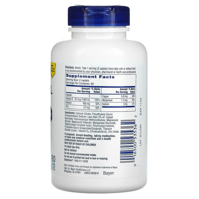 Citracal, Maximum Plus +D3, 180 Coated Caplets 16500535362