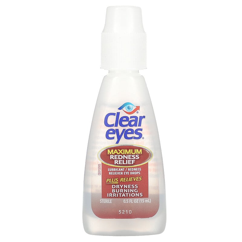 Clear Eyes, Maximum Redness Relief, Lubricant/Redness Reliever Eye Drops, 0.5 fl oz (15 ml) 678112665778