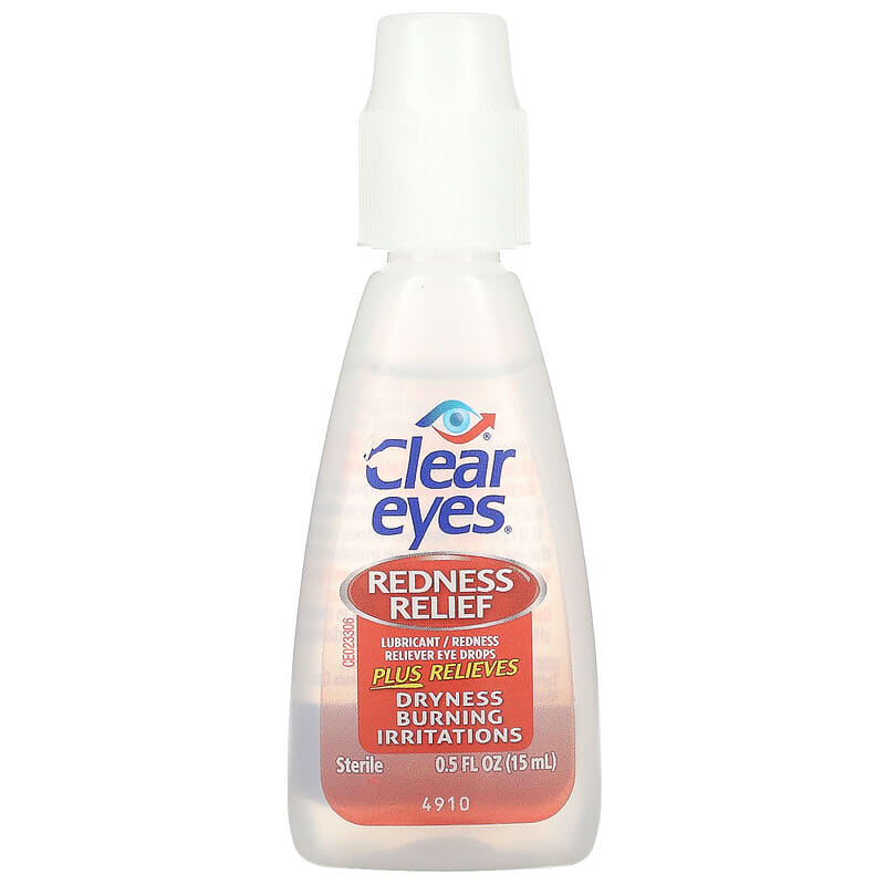 Clear Eyes, Redness Relief, Lubricant/Redness Reliever Eye Drops, 0.5 fl oz (15 ml) 678112254156
