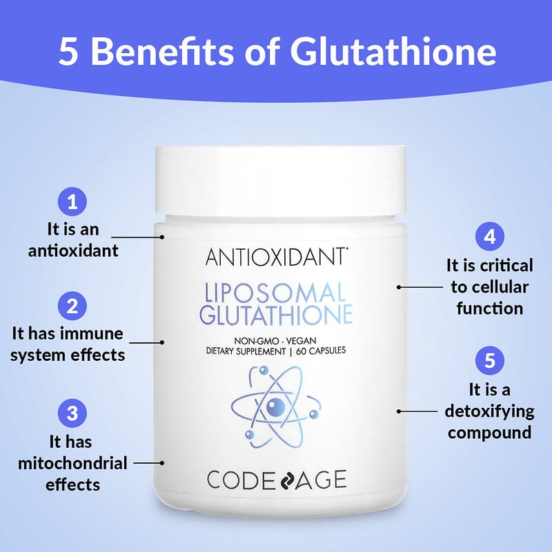 Codeage, Antioxidant, Liposomal Glutathione, 60 Capsules 853919008229