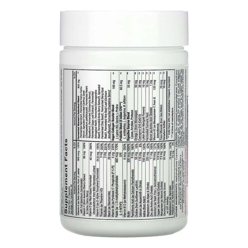Codeage, Fermented, Women's Multivitamin, 25+ Vitamins, Minerals, 120 Capsules 853919008311