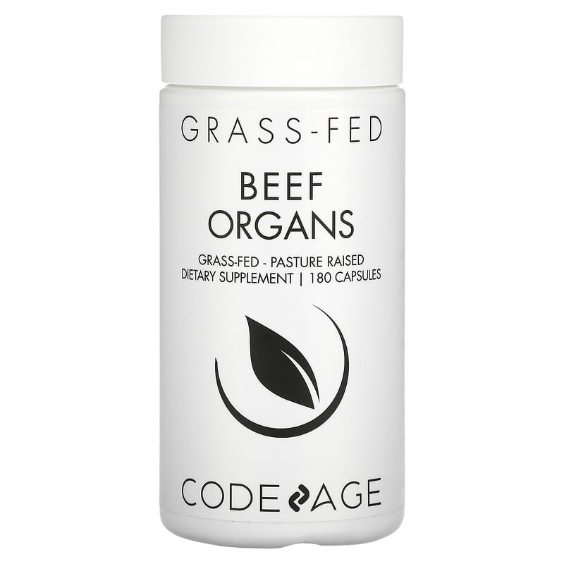 Codeage Grass-Fed Beef Organs Pasture-Raised 180 Capsules 853919008106