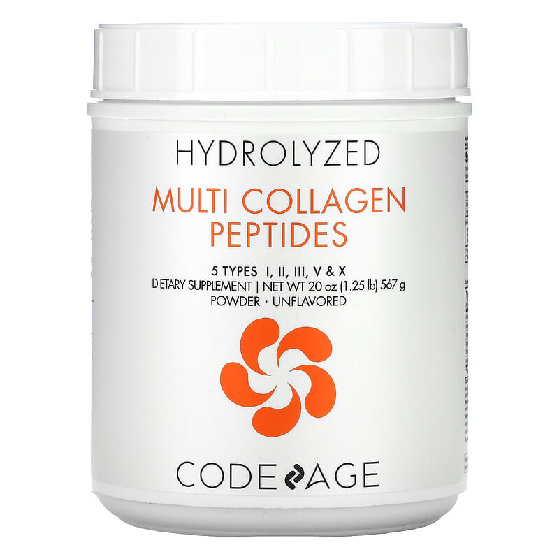 Codeage Hydrolyzed Multi Collagen Peptides 5 Types I II III V X Powder Unflavored 20 oz (567 g) 853919008021