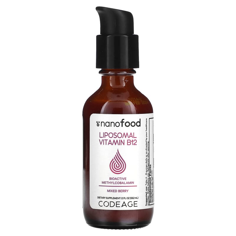 Codeage, Liposomal Vitamin B12, Mixed Berry, 2 fl oz (59.2 ml) 850043333432