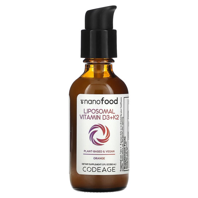 Codeage, Liposomal Vitamin D3+K2, Orange, 2 fl oz (59.2 ml) 850043333425