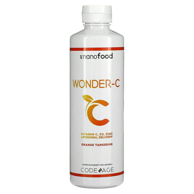 Codeage Wonder-C Vitamin C D3 Zinc Liposomal Delivery Orange Tangerine 16 fl oz (473 ml) 853919008793