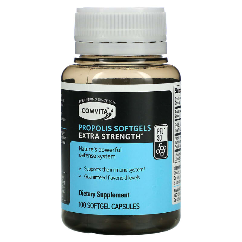 Comvita, Propolis, Extra Strength, PFL 30, 100 Softgels Capsules 9400501201202
