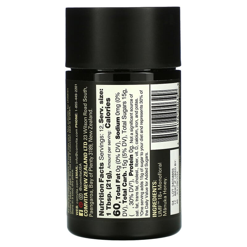 Comvita, Raw Manuka Honey, Certified UMF 18+ (MGO 696+), 8.8 oz (250 g) 658196000399