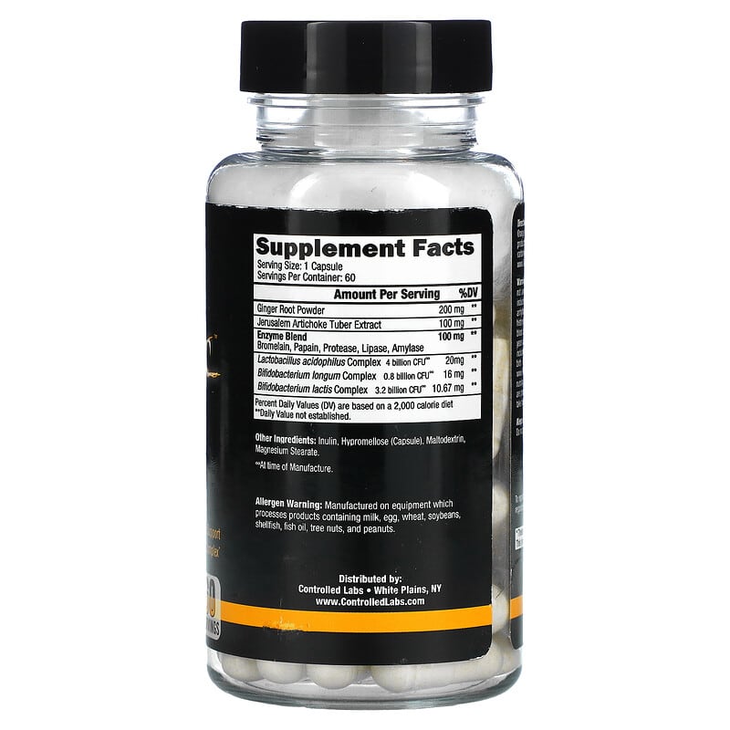 Controlled Labs, Orange GutBAC, 60 Veggie Capsules 850026631029