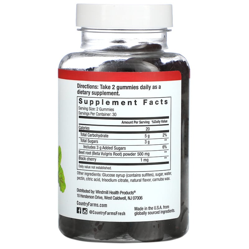 Country Farms, Bountiful Beets Gummies, Black Cherry, 60 Gummies 35046115500
