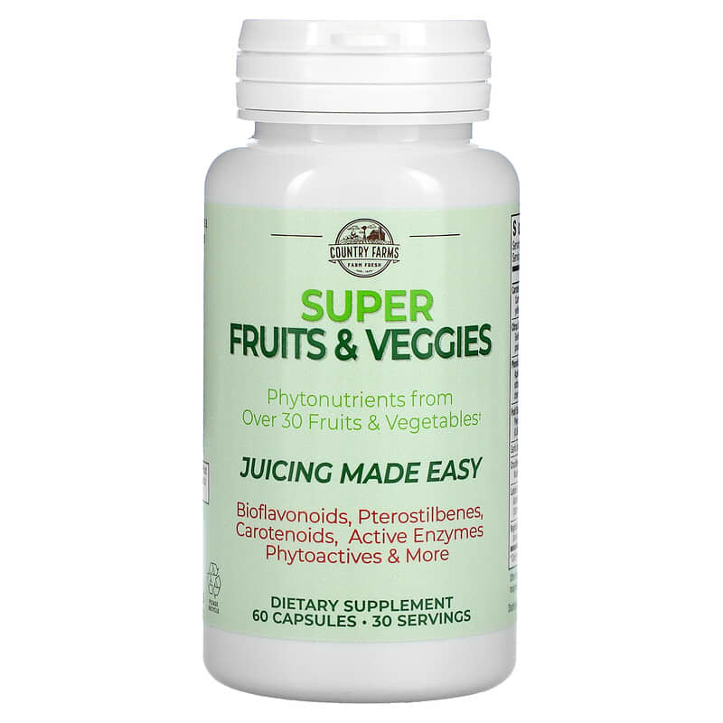 Country Farms, Super Fruits & Veggies, 60 Capsules 35046090685