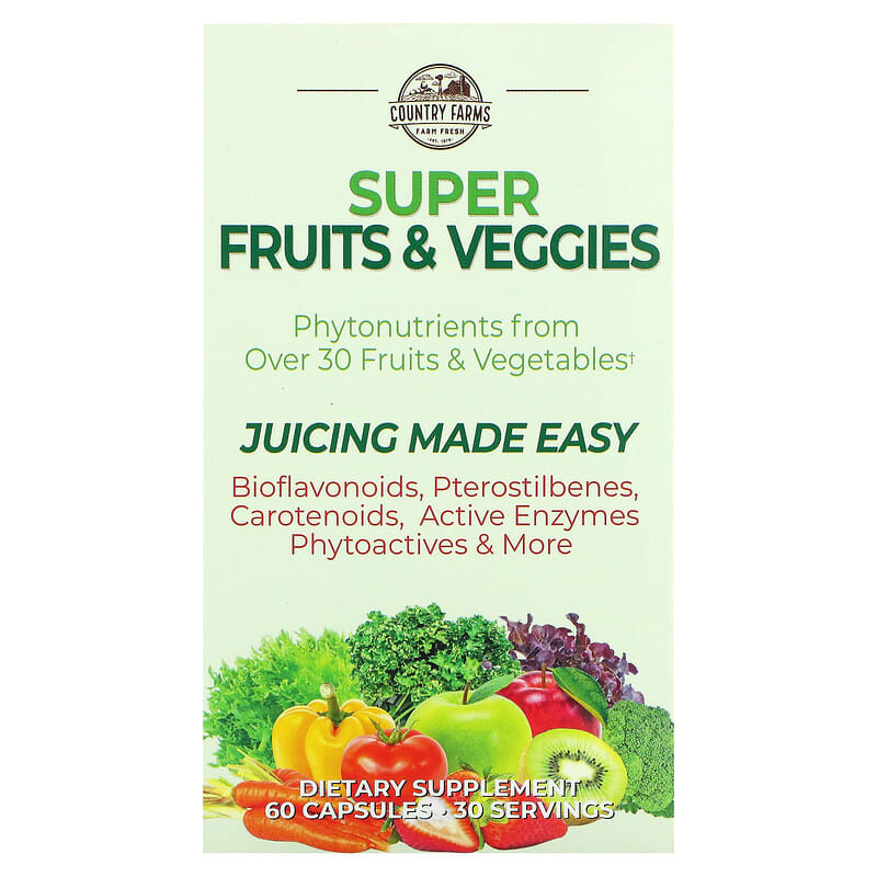 Country Farms Super Fruits & Veggies 60 Capsules 35046090685