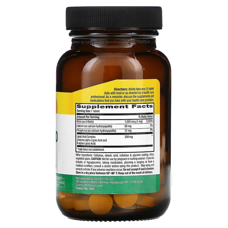 Country Life, Active Lipoic Acid, 300 mg, 60 Tablets 15794016519