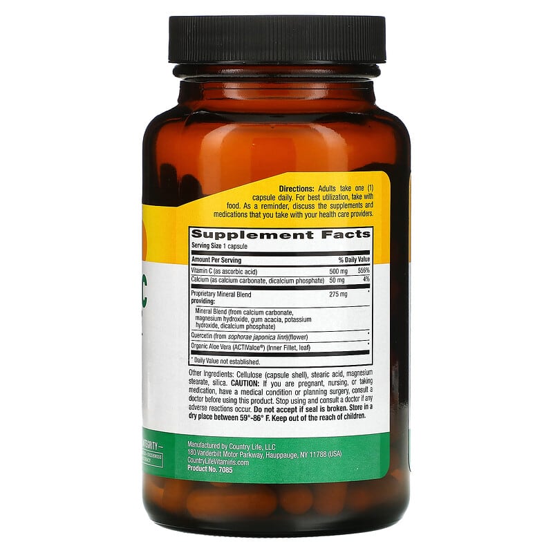 Country Life, Buffer-C, pH Controlled, 500 mg, 120 Vegetarian Capsules 15794070856