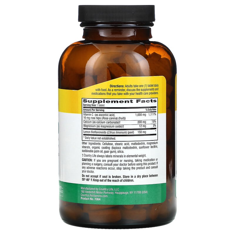 Country Life, Buffered Vitamin C, 1000 mg, 250 Tablets 15794070641
