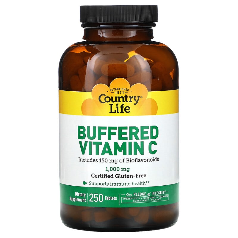 Country Life Buffered Vitamin C 1000 mg 250 Tablets 15794070641