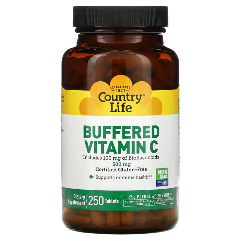 Country Life Buffered Vitamin C 500 mg 250 Tablets 15794070542