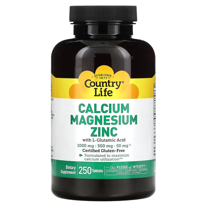 Country Life Calcium Magnesium Zinc 250 Tablets 15794026044